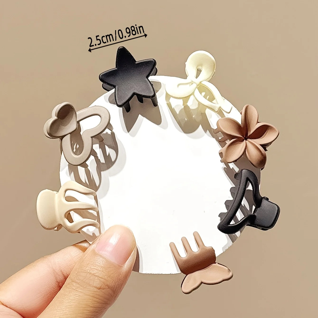 Beige Mixed Small Hair Clips